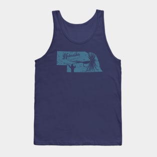 Nebraska Distressed Fly Fishing State Map Tank Top